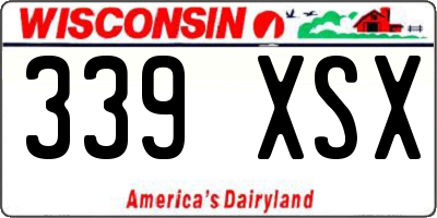 WI license plate 339XSX