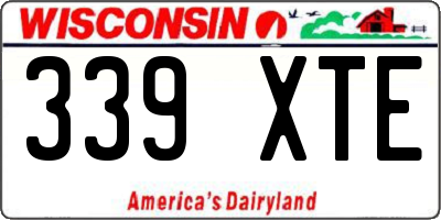 WI license plate 339XTE