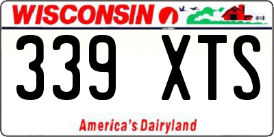 WI license plate 339XTS