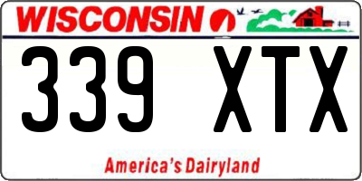 WI license plate 339XTX