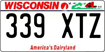WI license plate 339XTZ