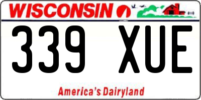 WI license plate 339XUE