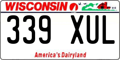WI license plate 339XUL