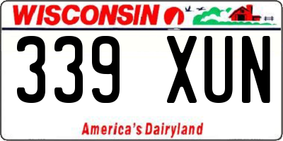 WI license plate 339XUN