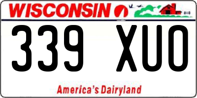 WI license plate 339XUO