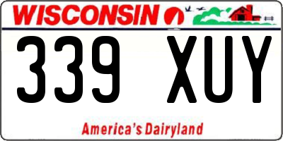 WI license plate 339XUY