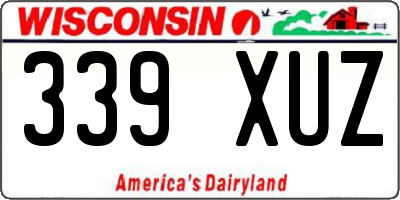 WI license plate 339XUZ