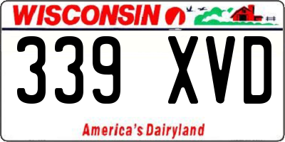 WI license plate 339XVD