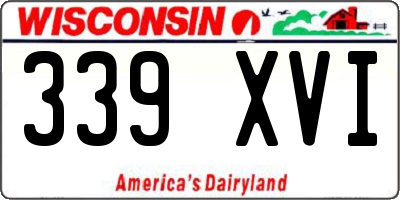WI license plate 339XVI