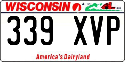 WI license plate 339XVP