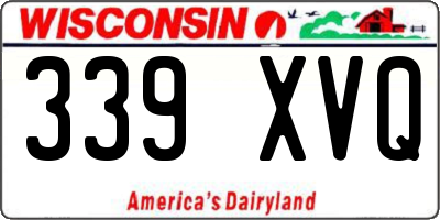 WI license plate 339XVQ