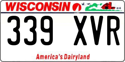 WI license plate 339XVR
