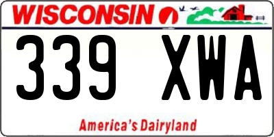 WI license plate 339XWA
