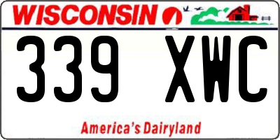 WI license plate 339XWC