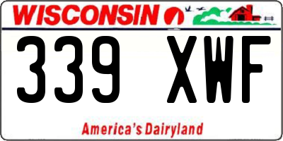 WI license plate 339XWF
