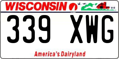 WI license plate 339XWG