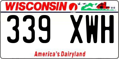 WI license plate 339XWH