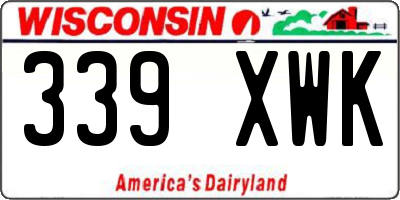 WI license plate 339XWK