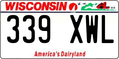 WI license plate 339XWL