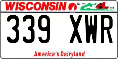 WI license plate 339XWR