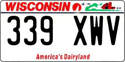 WI license plate 339XWV