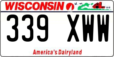 WI license plate 339XWW