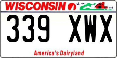 WI license plate 339XWX