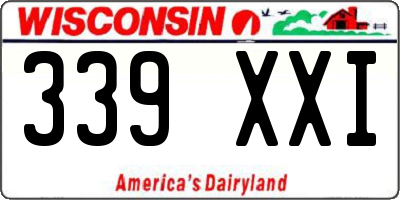 WI license plate 339XXI