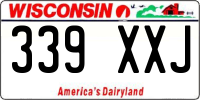WI license plate 339XXJ