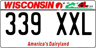 WI license plate 339XXL