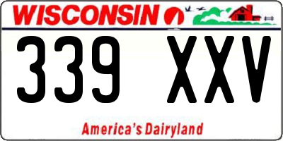 WI license plate 339XXV