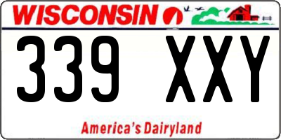 WI license plate 339XXY