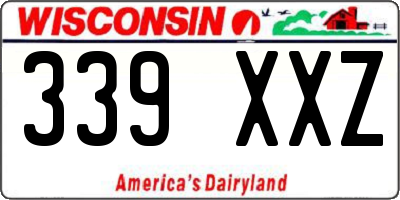 WI license plate 339XXZ