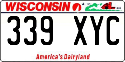 WI license plate 339XYC