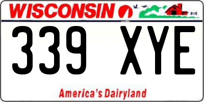 WI license plate 339XYE