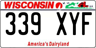 WI license plate 339XYF
