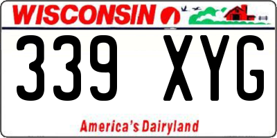 WI license plate 339XYG
