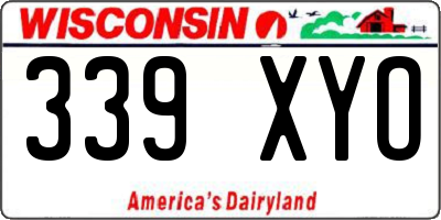WI license plate 339XYO
