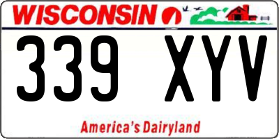 WI license plate 339XYV