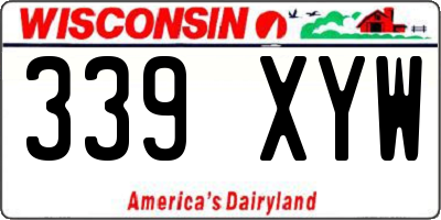 WI license plate 339XYW