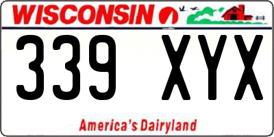 WI license plate 339XYX