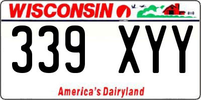 WI license plate 339XYY