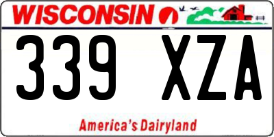 WI license plate 339XZA