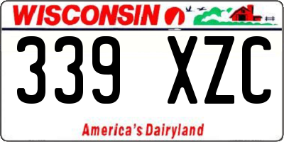 WI license plate 339XZC