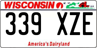 WI license plate 339XZE