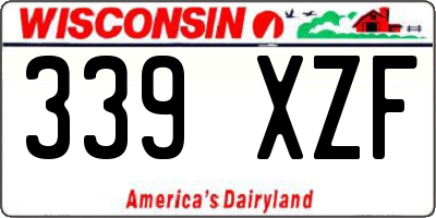 WI license plate 339XZF