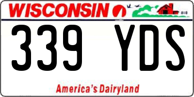 WI license plate 339YDS