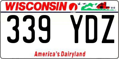 WI license plate 339YDZ