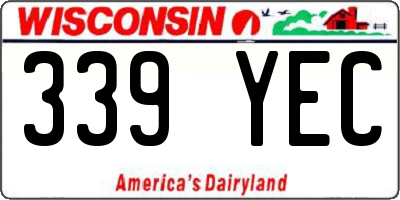 WI license plate 339YEC