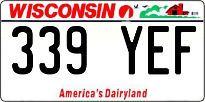 WI license plate 339YEF